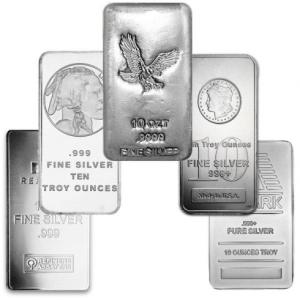 Assorted Brand 10 oz Silver Bars