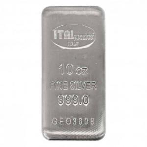 Italpreziosi Italian 10 oz Silver Cast Bar