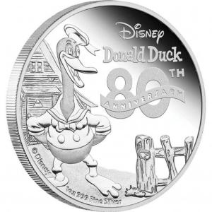 New Zealand Mint 80th Anniversary of Donald Duck 1 oz Silver Coin