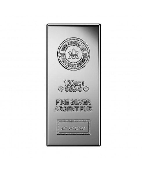 Royal Canadian Mint 100 oz Silver Bar 