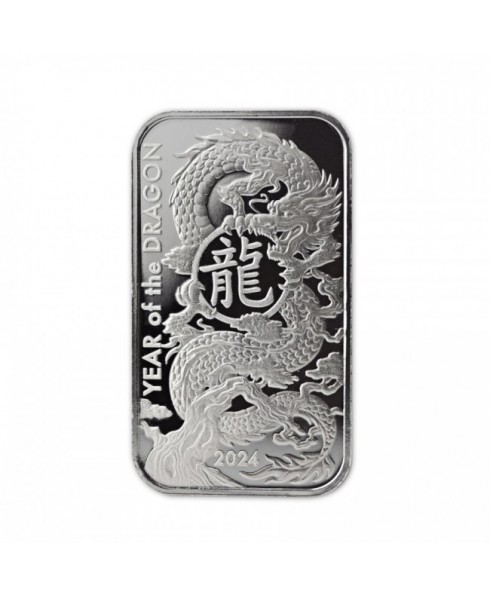 2024 Asahi Lunar Dragon 1 oz Silver Bar 