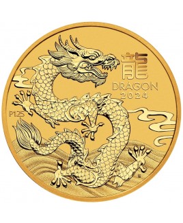 2024 Perth Mint Year of the Dragon 1/2 oz Gold Coin 