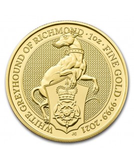 2021 Queen's Beast - The White Greyhound 1 oz Gold Coin