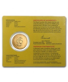 2007 Canadian Maple Leaf in Assay .99999 1 oz Gold Coin