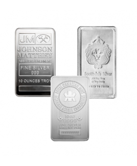 Assorted Brand 10 oz Silver Bars